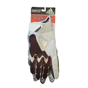 Adidas Freak 3.0 Football GripTack White & Maroon Padded Receiver Gloves Sz 4XL